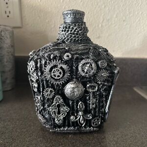 Handmade Steampunk bottle design 🤍💀